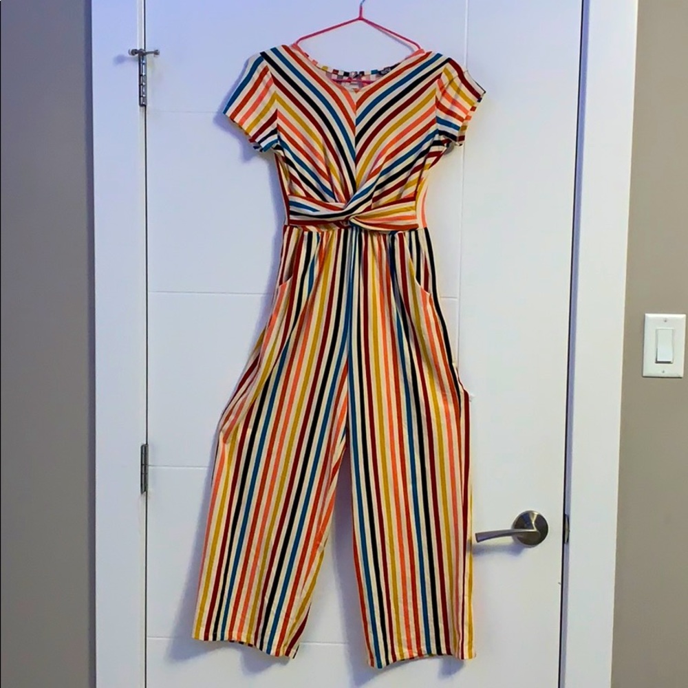 Super soft kids striped jumpsuit